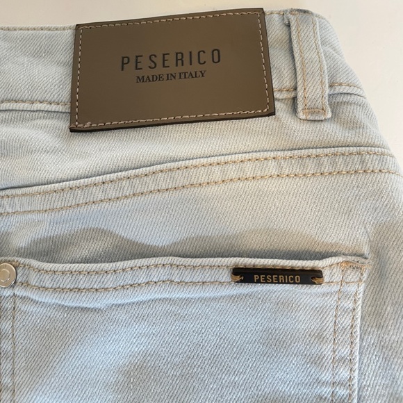 Peserico Slim jeans with maxi dart in bleach washed comfort denim sz 6 - Picture 15 of 16